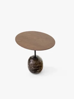 &Tradition Side Tables*Lato LN9 side table, Walnut-Emparador marble Brown
