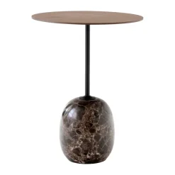 &Tradition Side Tables*Lato side table LN8, Lacquered walnut-Emperador marble BrownBlack