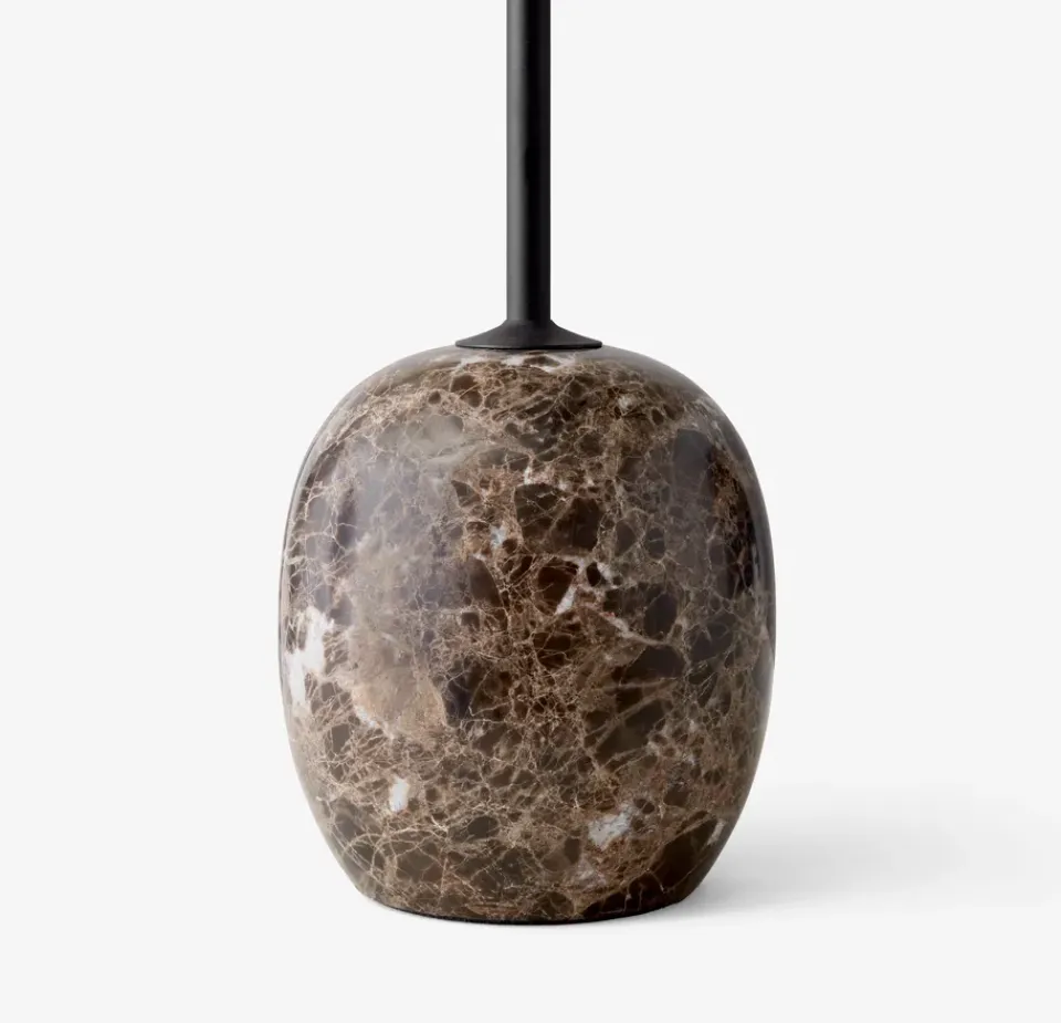 &Tradition Side Tables*Lato side table LN8, Lacquered walnut-Emperador marble BrownBlack