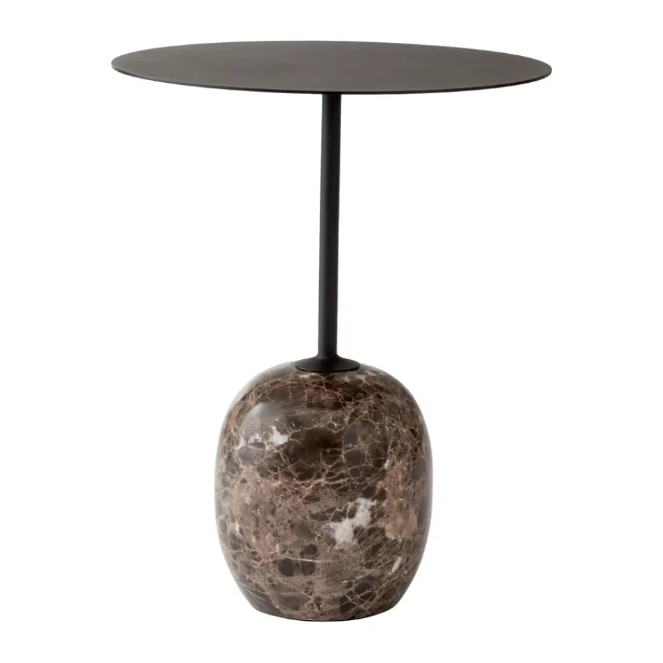 &Tradition Side Tables*Lato side table LN8, Warm -Emparador marble Black