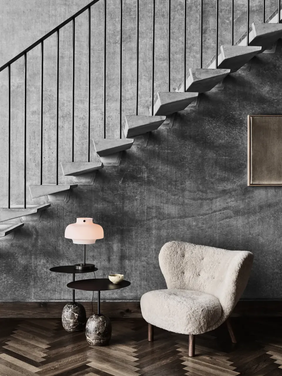 &Tradition Side Tables*Lato side table LN8, Warm -Emparador marble Black