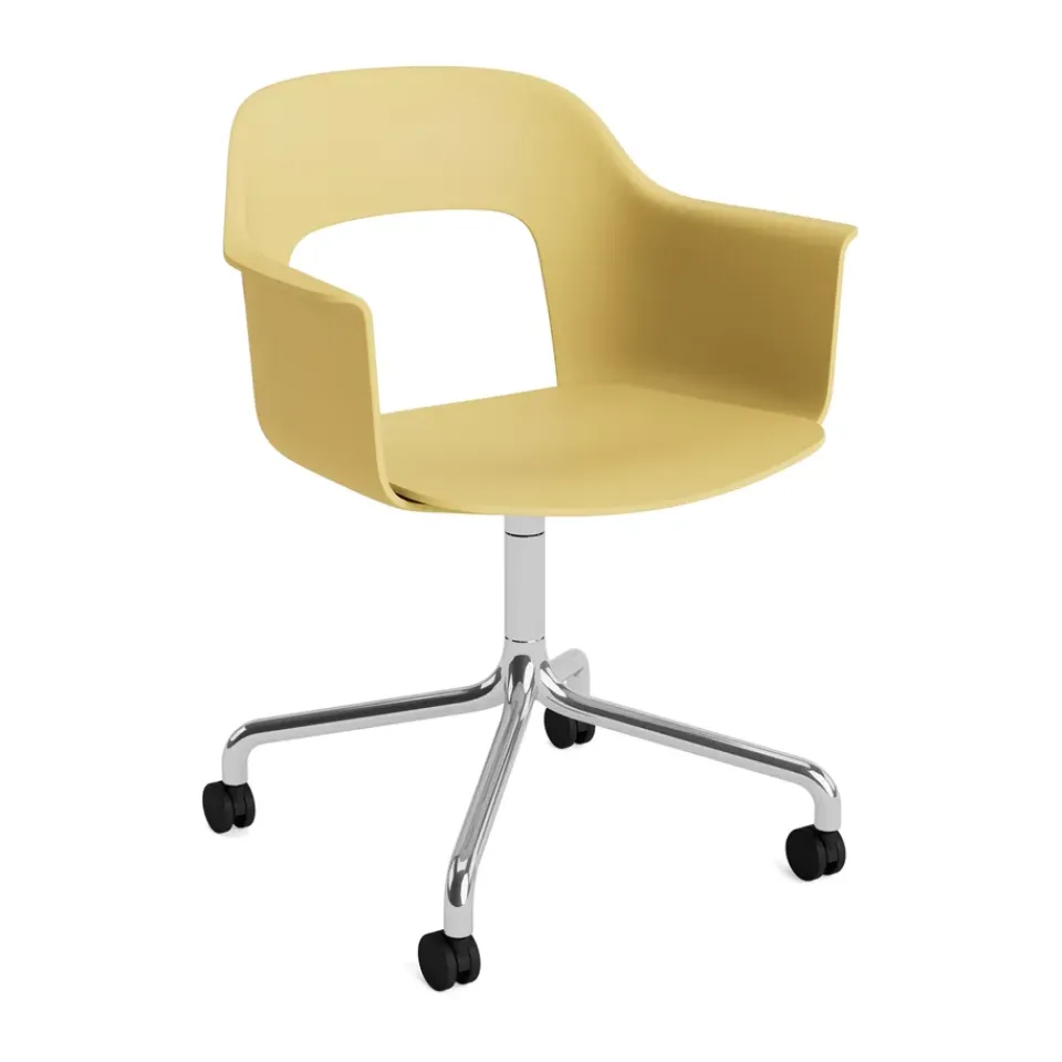 HAY Office Chairs*Layout Armchair 261 chair, Biscotti-polished aluminium Yellow
