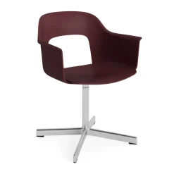 HAY Office Chairs*Layout Armchair 231 office chair, Bordeaux-polished aluminium 4 star swivel base Red