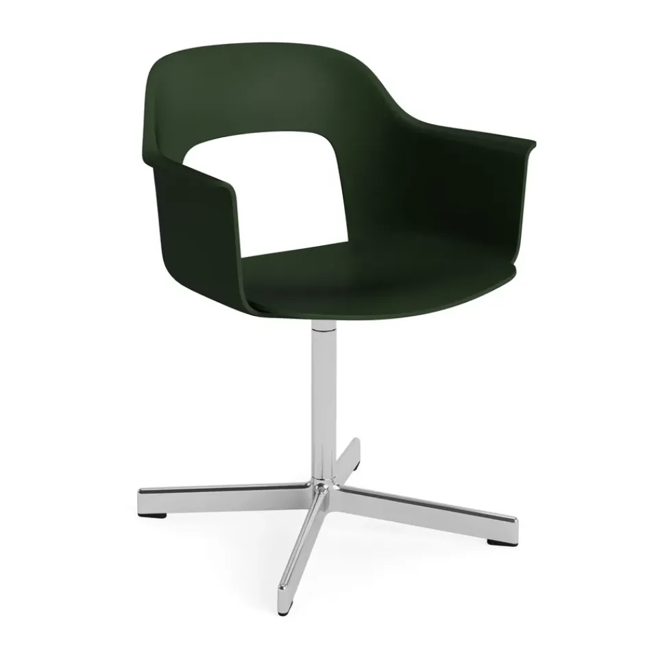 HAY Office Chairs*Layout Armchair 231 office chair, Bottle -polished aluminium 4 star swivel base Green