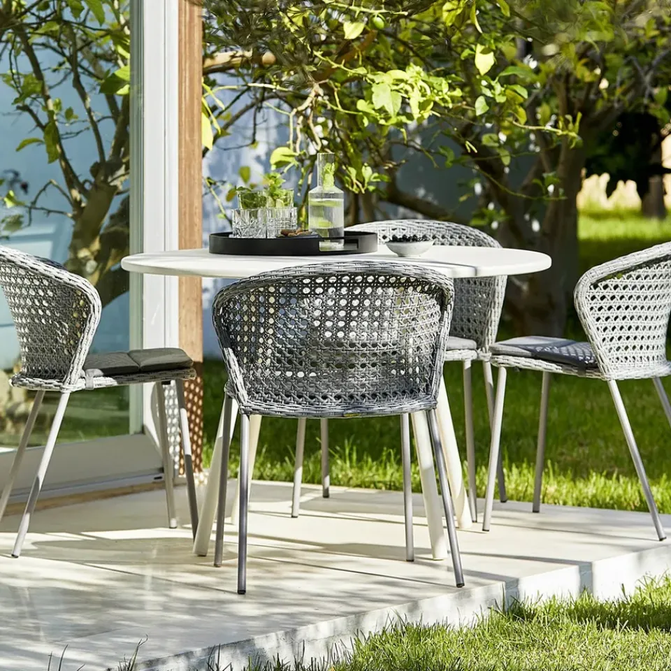 Cane-line Balcony Furniture*Lean chair, Light , french weave Grey