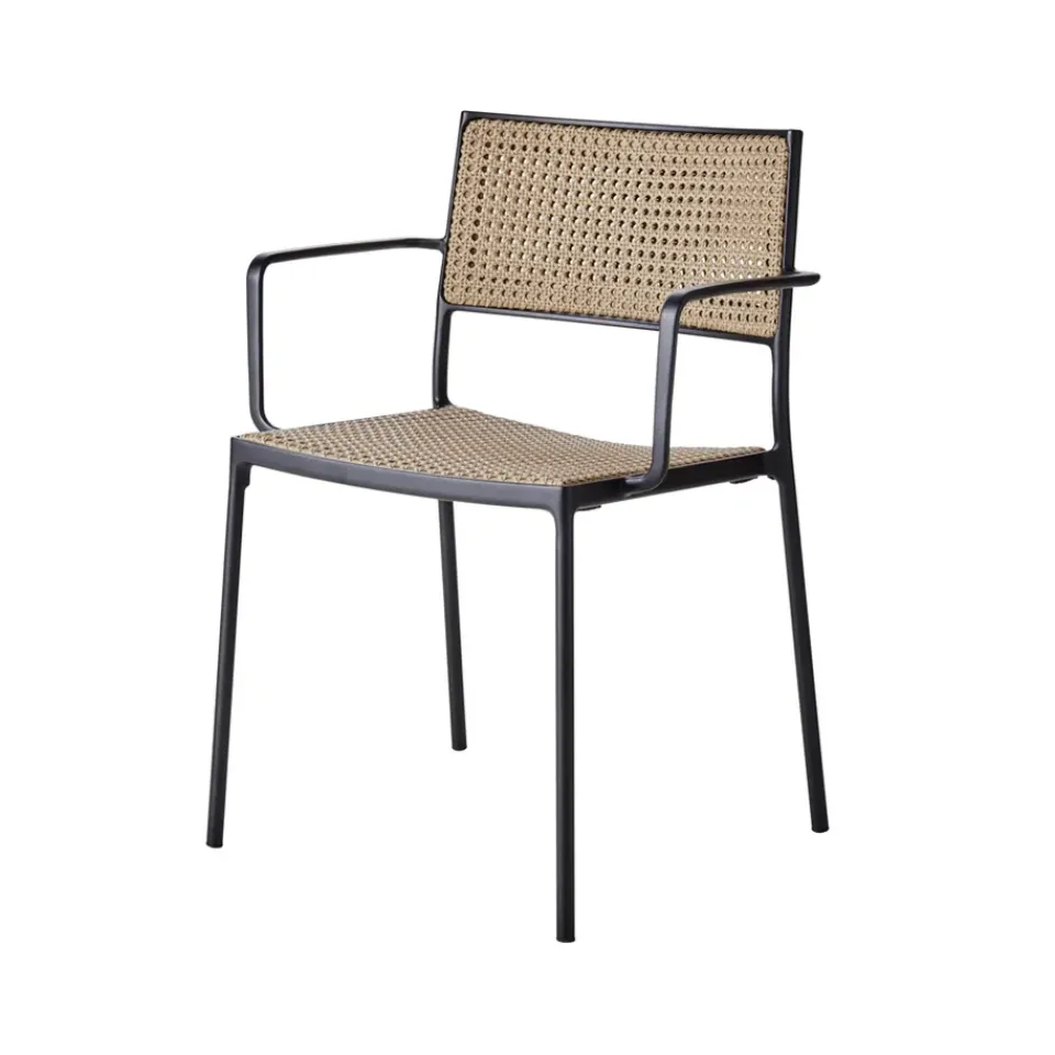 Cane-line Seating*Less armchair, Natural-lava grey frame Beige
