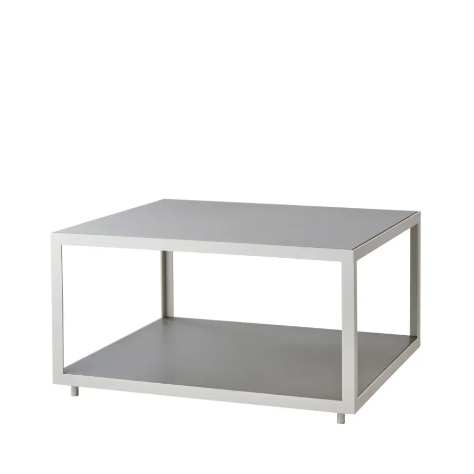 Cane-line Table For Outdoor Use|Outdoor Lounge Furniture*Level coffee table ceramic 79x79 cm, Light -white Grey
