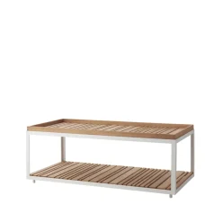 Cane-line Table For Outdoor Use|Outdoor Lounge Furniture*Level coffee table teak 62x122 cm, White Brown