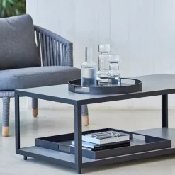 Cane-line Table For Outdoor Use|Outdoor Lounge Furniture*Level coffee table teak 62x122 cm, White Brown