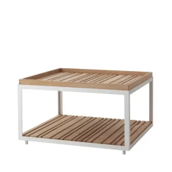 Cane-line Outdoor Lounge Furniture*Level coffee table teak 79x79 cm, White Brown
