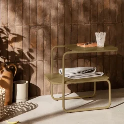 Ferm Living Table For Outdoor Use*Level side table, Olive Green