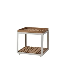 Cane-line Table For Outdoor Use*Level side table, Teak, white frame Brown