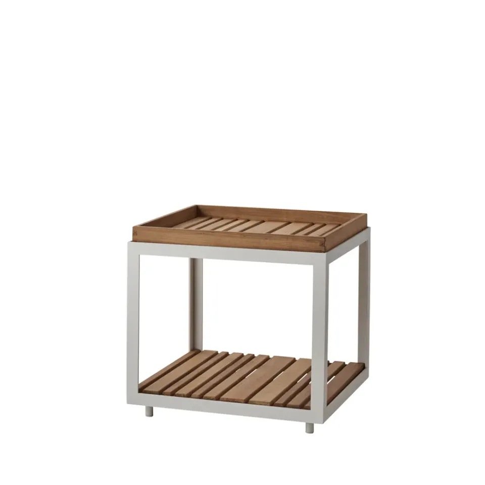 Cane-line Table For Outdoor Use*Level side table, Teak, white frame Brown