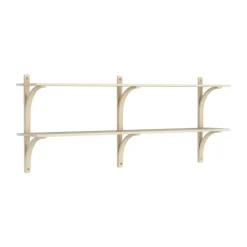 Swedese Shelves & Shelving Systems*Levi shelf, Lacquered ash-brass, 2 shelves, 180 cm Beige