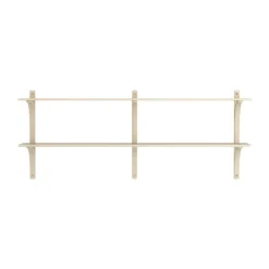 Swedese Shelves & Shelving Systems*Levi shelf, Lacquered ash-brass, 2 shelves, 180 cm Beige