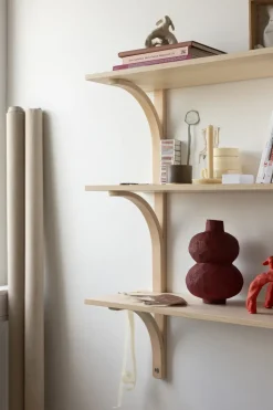 Swedese Shelves & Shelving Systems*Levi shelf, Lacquered ash-brass, 2 shelves, 180 cm Beige