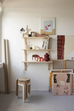 Swedese Shelves & Shelving Systems*Levi shelf, Lacquered ash-brass, 2 shelves, 180 cm Beige