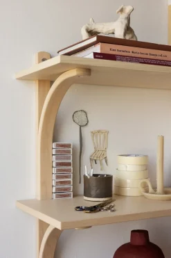 Swedese Shelves & Shelving Systems*Levi shelf, Lacquered ash-brass, 2 shelves, 180 cm Beige