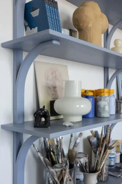 Swedese Shelves & Shelving Systems*Levi shelf, Lacquered ash-brass, 2 shelves, 180 cm Beige