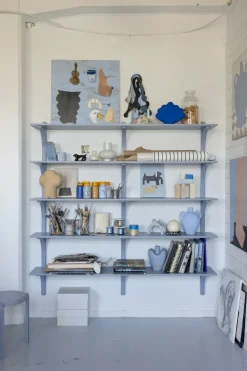 Swedese Shelves & Shelving Systems*Levi shelf, Lacquered ash-brass, 2 shelves, 180 cm Beige