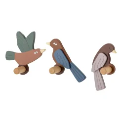 Bloomingville Clothes Hooks & Hangers*Lewi hook 3 pieces, Birds Multi