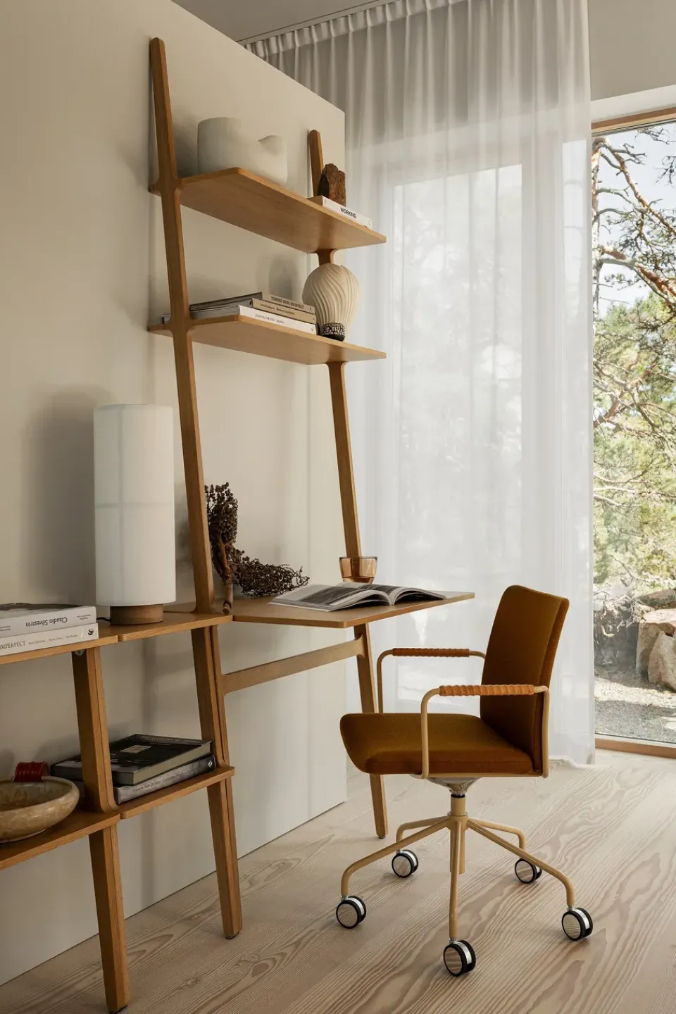 Swedese Desks*Libri writing table, Oak laquered Beige