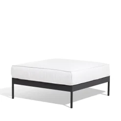 Skargaarden Outdoor Lounge Furniture|Garden Sofas & Garden Benches*Lidö modular sofa, Sunbrella Deave silver , foot stool, d. aluminium frame Grey
