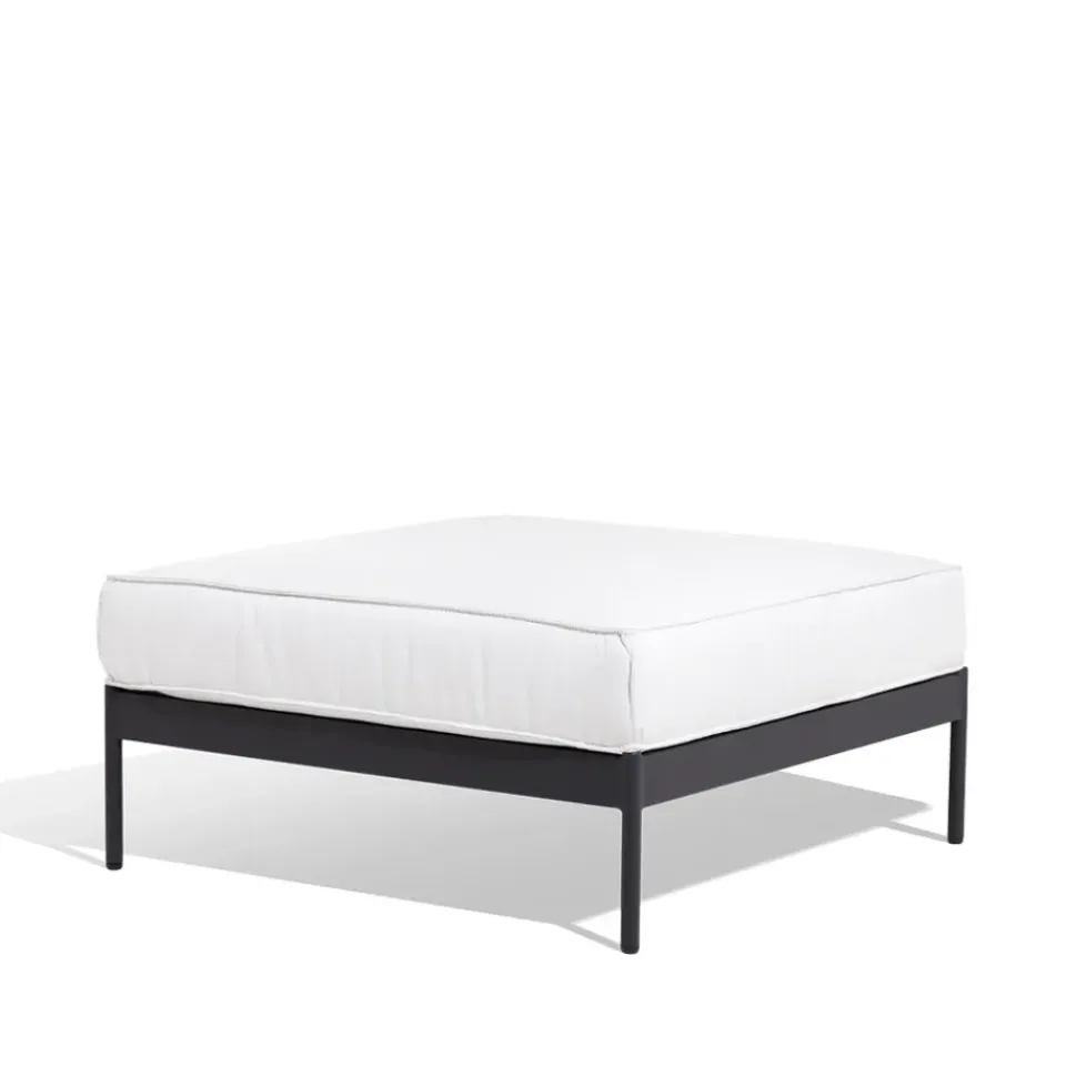 Skargaarden Outdoor Lounge Furniture|Garden Sofas & Garden Benches*Lidö modular sofa, Sunbrella Deave silver , foot stool, d. aluminium frame Grey