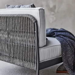 Skargaarden Outdoor Lounge Furniture|Garden Sofas & Garden Benches*Lidö modular sofa, Sunbrella Deave silver , foot stool, d. aluminium frame Grey