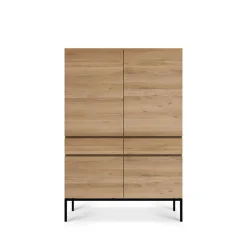 Ethnicraft Display & Glass Cabinets*Ligna cabinet, Oiled oak-Black steel Beige
