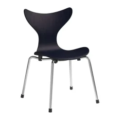 Fritz Hansen Chairs|Children's Chairs*Liljan children's chair, Midnight blue painted ash-chrome BlueSilver-coloured