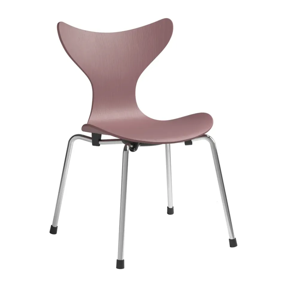Fritz Hansen Chairs|Children's Chairs*Liljan children's chair, Wild rose painted ash-chrome PinkSilver-coloured