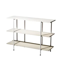 SMD Design Side Tables*Lilly Console table, Ash white pigment, white-lacquered steel frame, 120 cm Beige