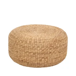 Dixie Sitting Poufs*Lily pouf Ø59 cm, Natural, water hyacinth, round Beige
