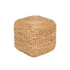 Dixie Sitting Poufs*Lily pouf, Natural, water hyacinth, square Beige