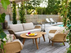 Brafab Garden Sofas & Garden Benches|Balcony Furniture*Lily sofa, Twist straw-plush wheat, 2.5-seater Beige