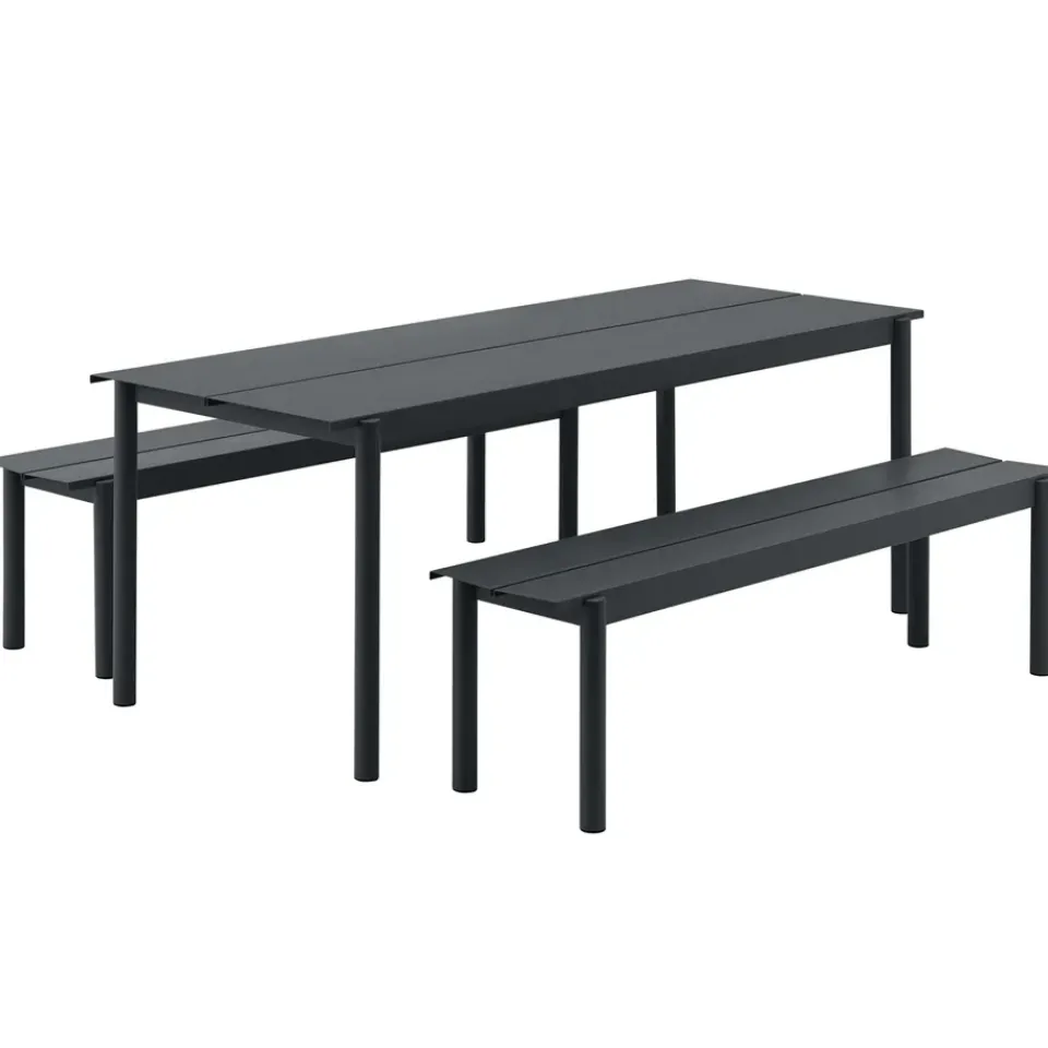 Muuto Garden Sofas & Garden Benches*Linear steel bench 170 cm, Black