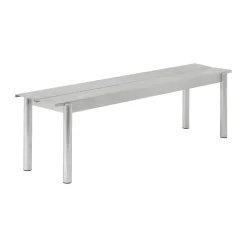 Muuto Garden Sofas & Garden Benches*Linear steel bench 170 cm, Warm galvanized steel Silver-coloured