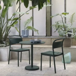 Muuto Seating|Balcony Furniture*Linear steel side chair, Dark Green