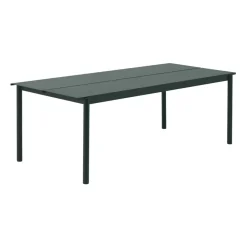 Muuto Table For Outdoor Use*Linear steel table table 220x90 cm, Dark (RAL 6012) Green