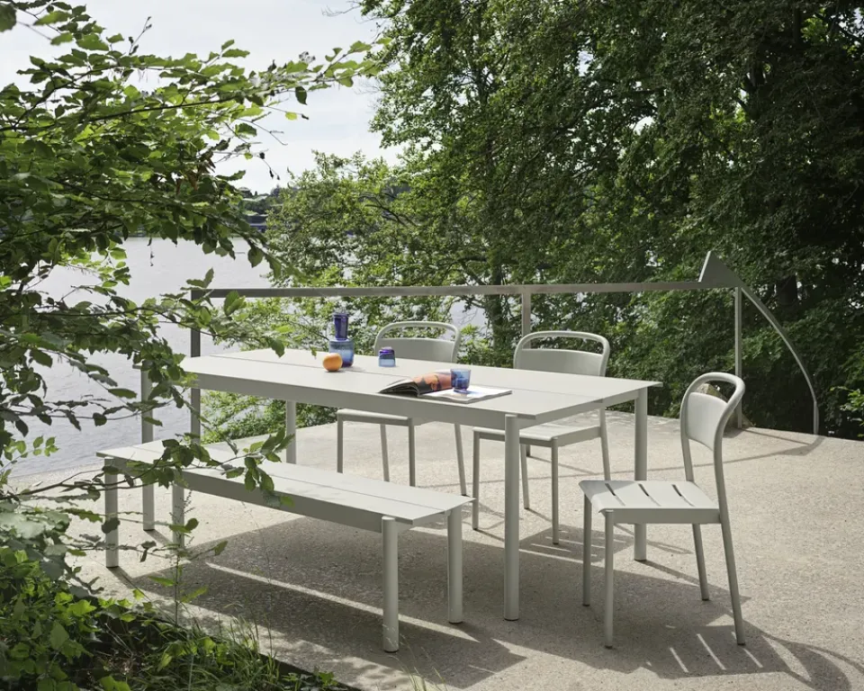 Muuto Table For Outdoor Use*Linear steel table table 220x90 cm, (RAL 7044) Grey