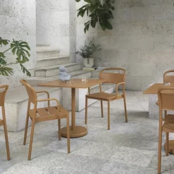 Muuto Table For Outdoor Use*Linear steel table 70x70 cm, Burnt Orange
