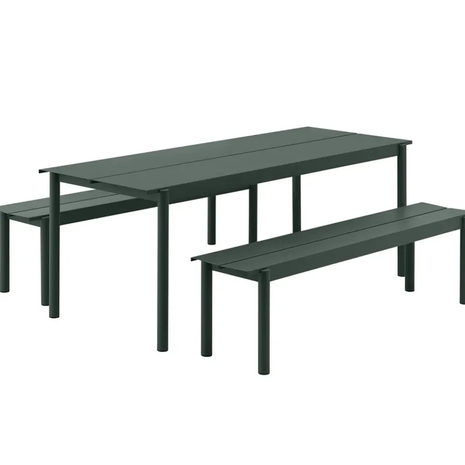 Muuto Table For Outdoor Use*Linear steel table 75x200 cm, Dark Green