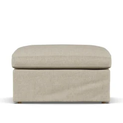 1898 Armchairs & Footstools*Linnevik footstool, Bern 0341-white-oiled oak, with skirt Beige