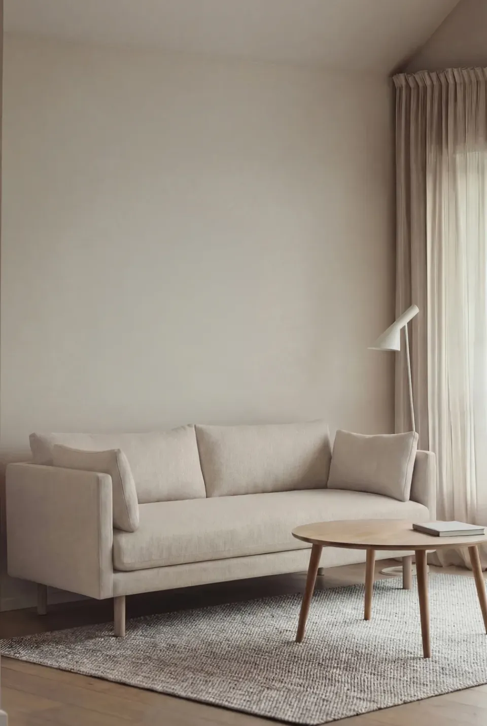 1898 Sofas*Linnevik sofa, Caleido 9600-white-oiled oak, 2-seater Beige