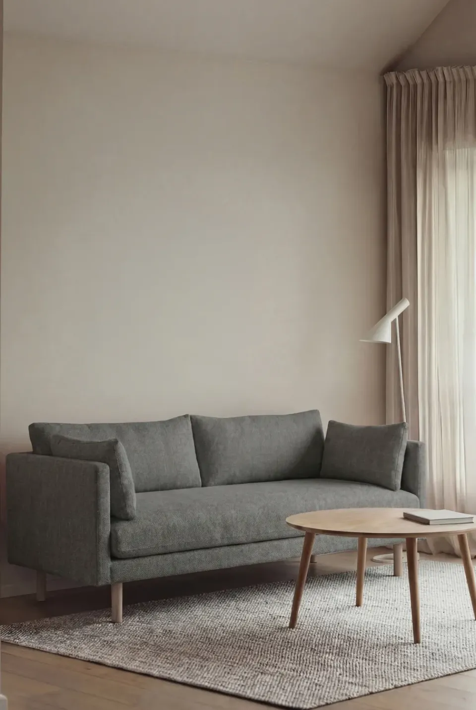 1898 Sofas*Linnevik sofa, Caleido 1240-white-oiled oak, 2-seater Grey