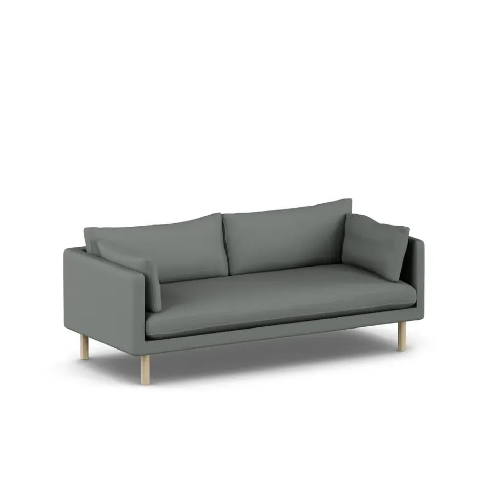 1898 Sofas*Linnevik sofa, Caleido 1240-white-oiled oak, 3-seater Grey
