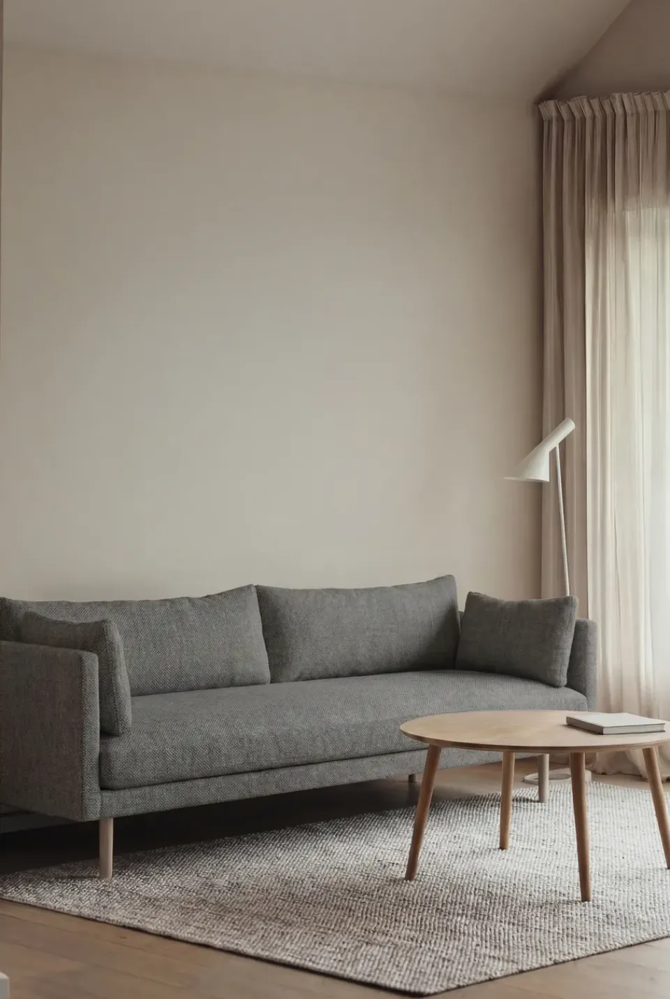 1898 Sofas*Linnevik sofa, Caleido 1240-white-oiled oak, 4-seater Grey