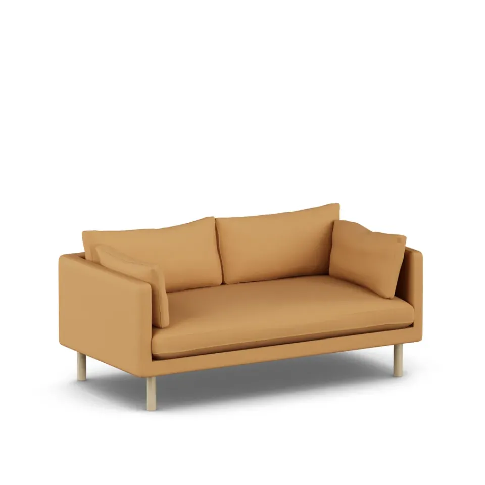 1898 Sofas*Linnevik sofa, Jump Honey 1959-white-oiled oak, 2-seater Yellow