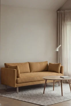 1898 Sofas*Linnevik sofa, Jump Honey 1959-white-oiled oak, 2-seater Yellow